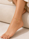 Heart Charm Anklet | 18K Gold PVD Stainless Steel | Aurex
