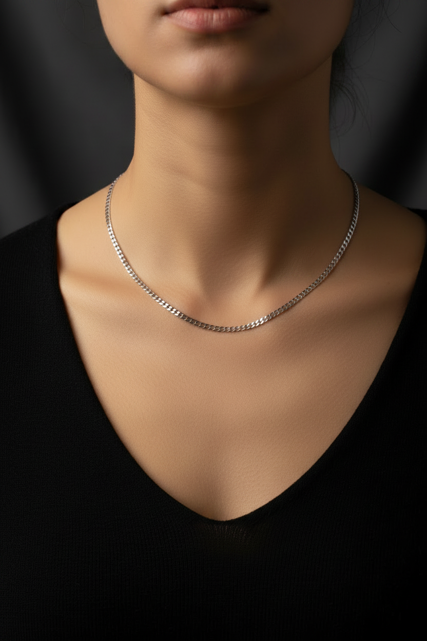 The 3mm Silver Cuban Link