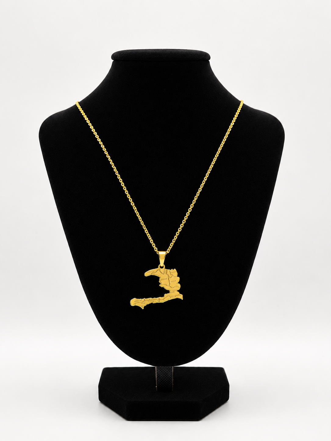 Haiti Map Necklace | Waterproof Stainless Steel 20 Inches