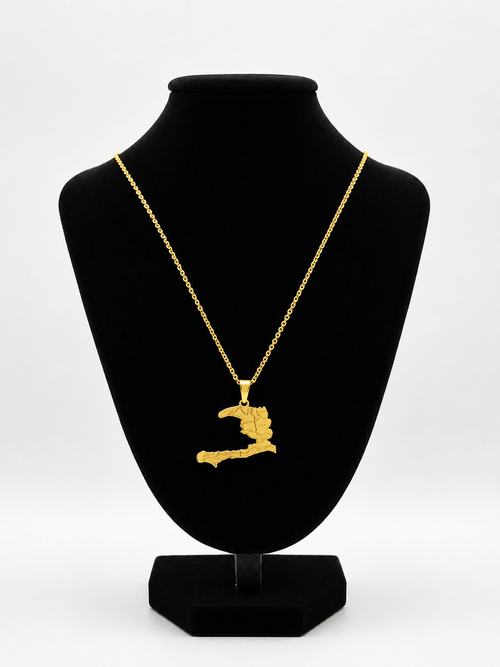 Haiti Map Necklace | Waterproof Stainless Steel 20 Inches - Aurex Chains