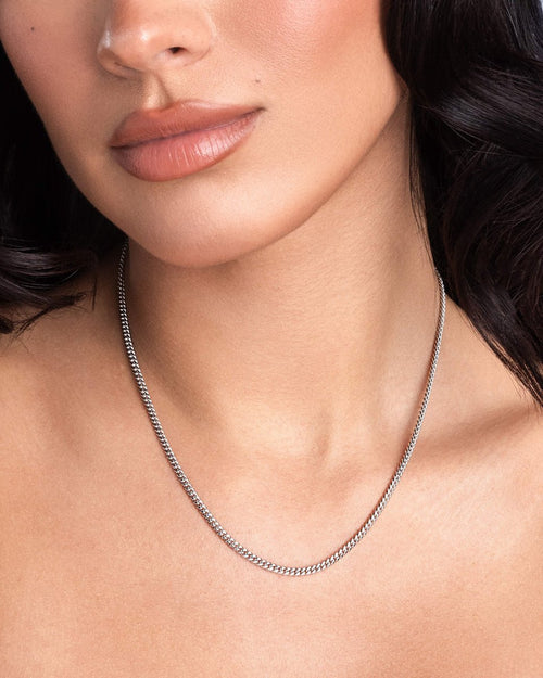 The 3mm Silver Cuban Link - Aurex Chains